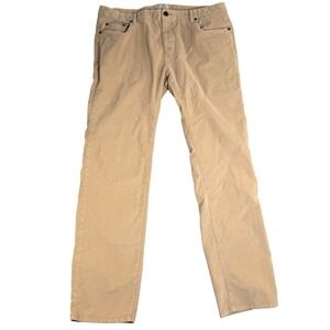 Faherty Brand Mens Tan Khaki Organic Cotton Stretch Corduroy Pants Size 38